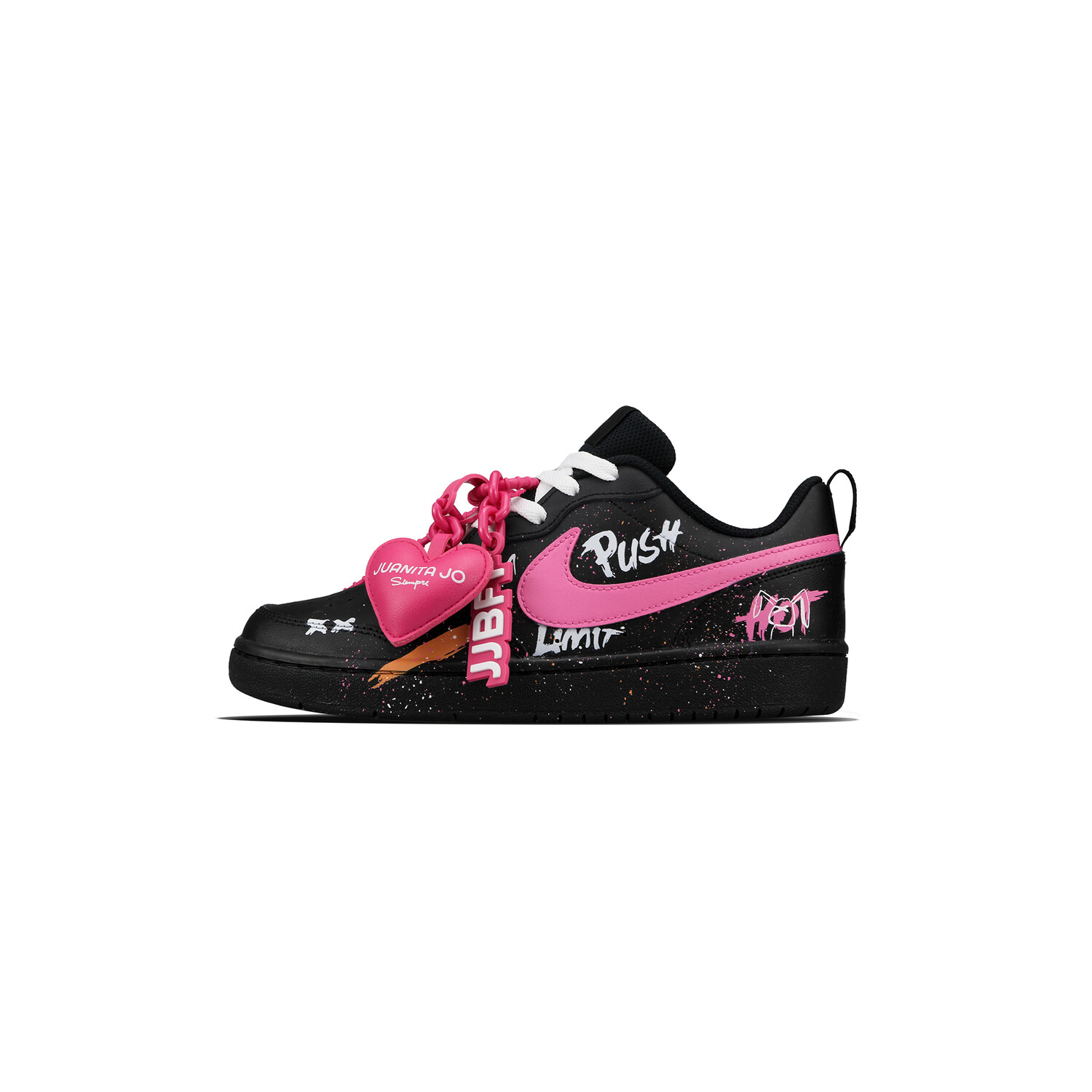 

Кроссовки Nike Court Borough 2 Skateboarding Shoes Women's Low-top Core Black / Cloud White / Team Shock Pink 2, черный