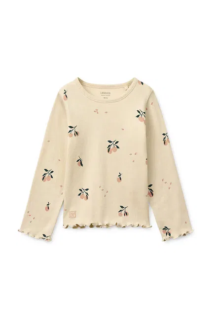 Лонгслив с принтом Nieve Rib T-shirt Liewood, бежевый