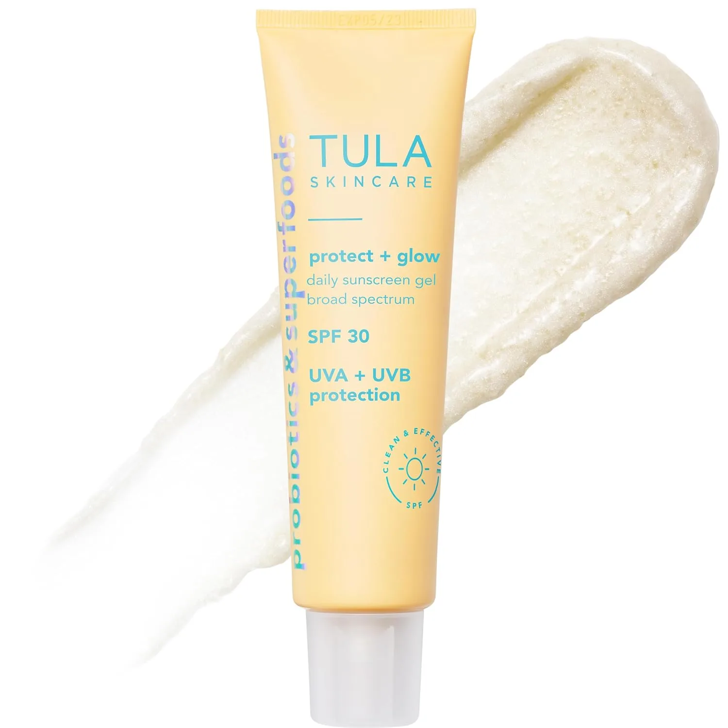 Солнцезащитный крем TULA Skincare Protect + Glow Daily Sunscreen SPF 30 для защиты от тусклости кожи и солнца, с пребиотическими экстрактами и пробиотической смесью, 1,7 жидких унций., white