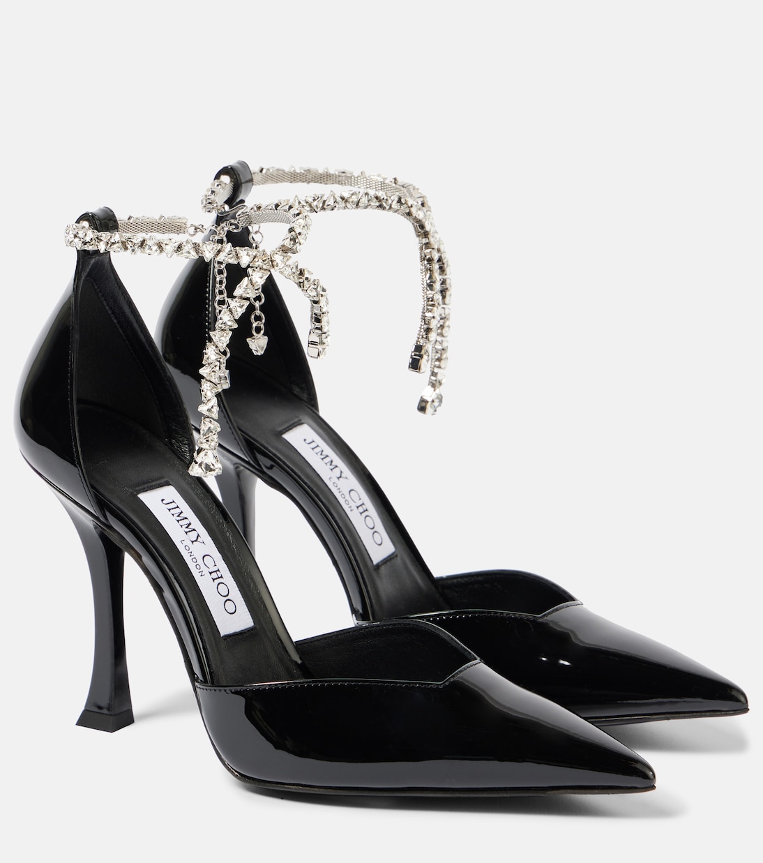 Туфли-лодочки Stevie 100 из лакированной кожи с декором Jimmy Choo, черный