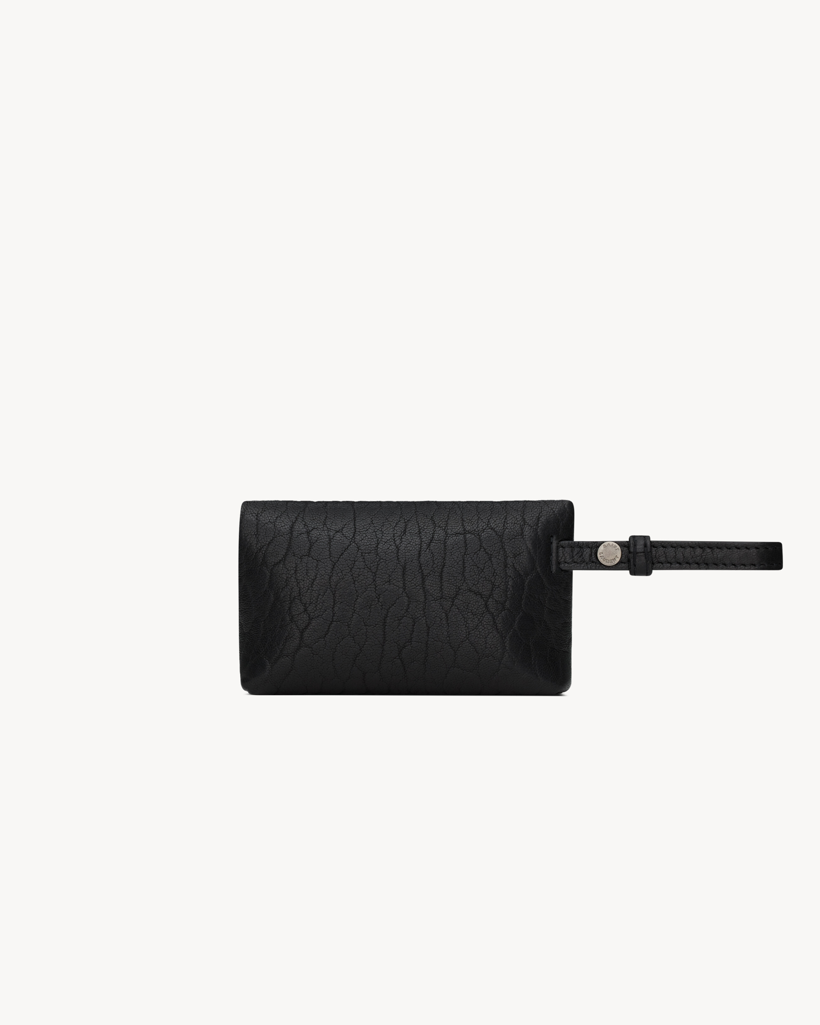 Миниатюрный конверт-сумочка, украшенный логотипом CASSANDRE Saint Laurent, черный — фото 2