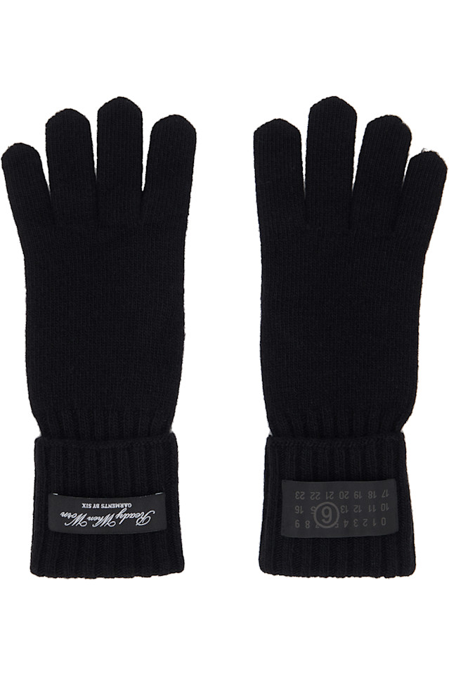 

Вязаные перчатки из шерстяной смеси Mm6 Maison Margiela, черный