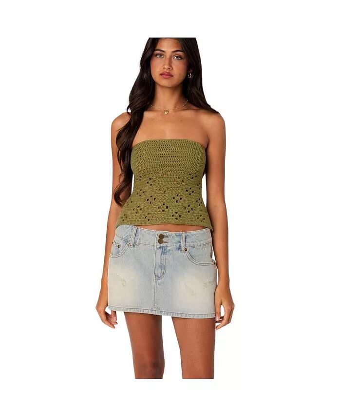 

Женский топ без бретелек Niki Crochet Edikted, зеленый