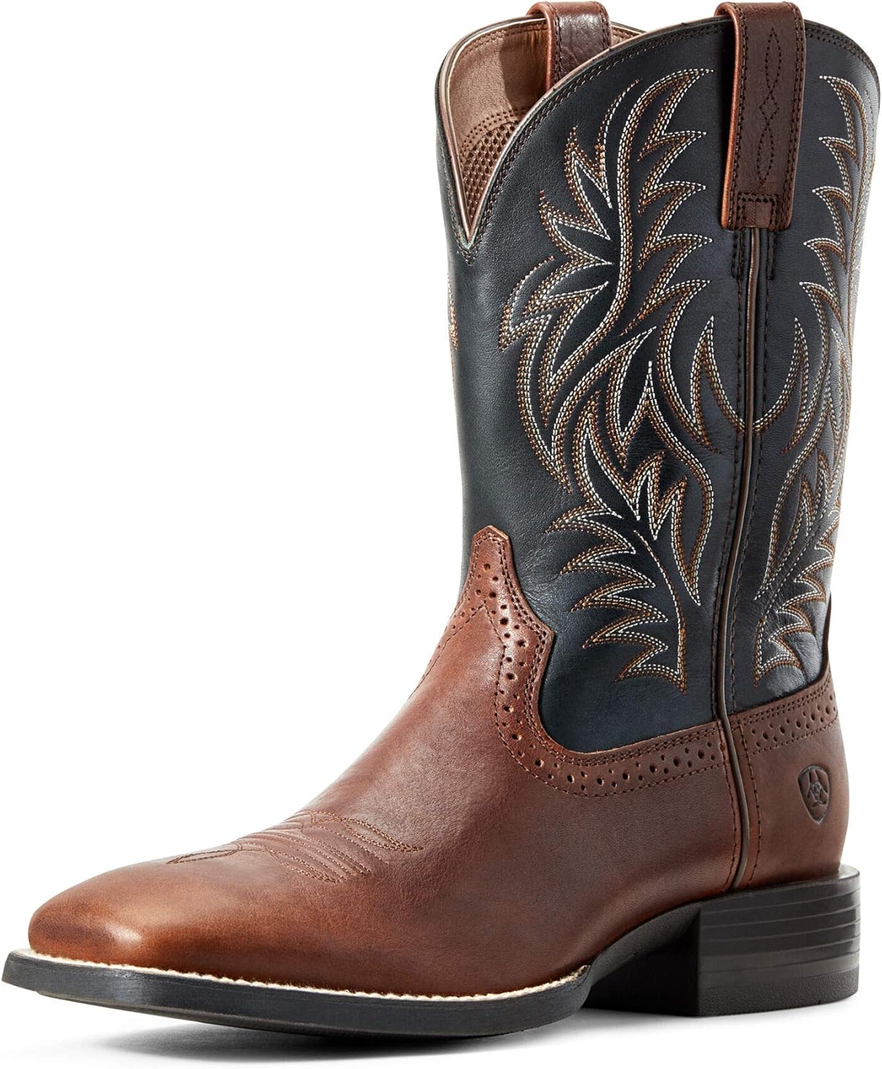 Мужские западные ковбойские сапоги Ariat Sport с широким квадратным носком, черный