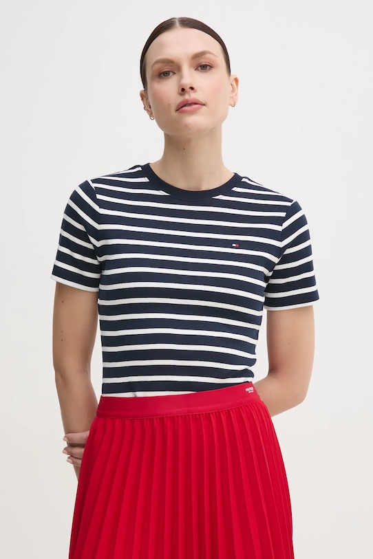 

Хлопковая футболка Tommy Hilfiger, темно-синий