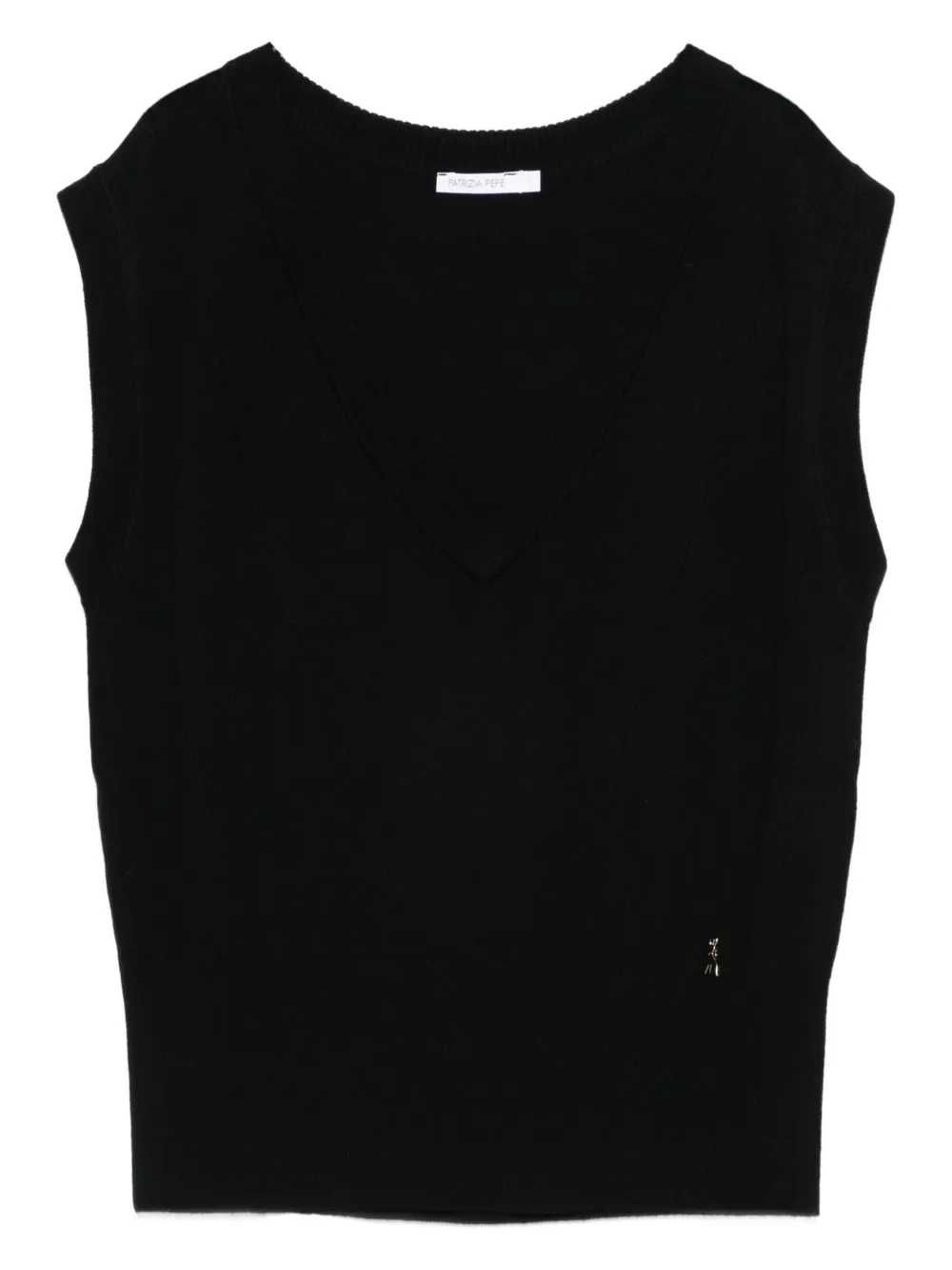 

Шерстяной жилет с V-образным вырезом Patrizia Pepe, черный