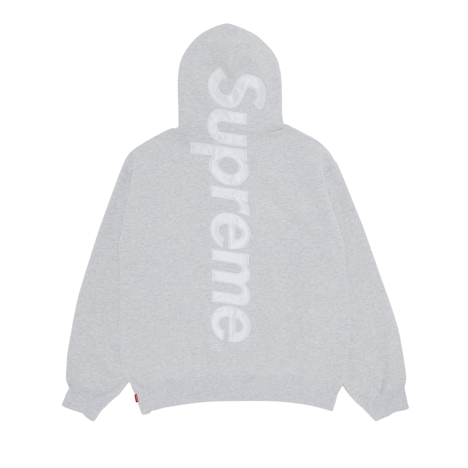 Толстовка с капюшоном Supreme из атласной аппликации, Пепельно-серый — фото 2