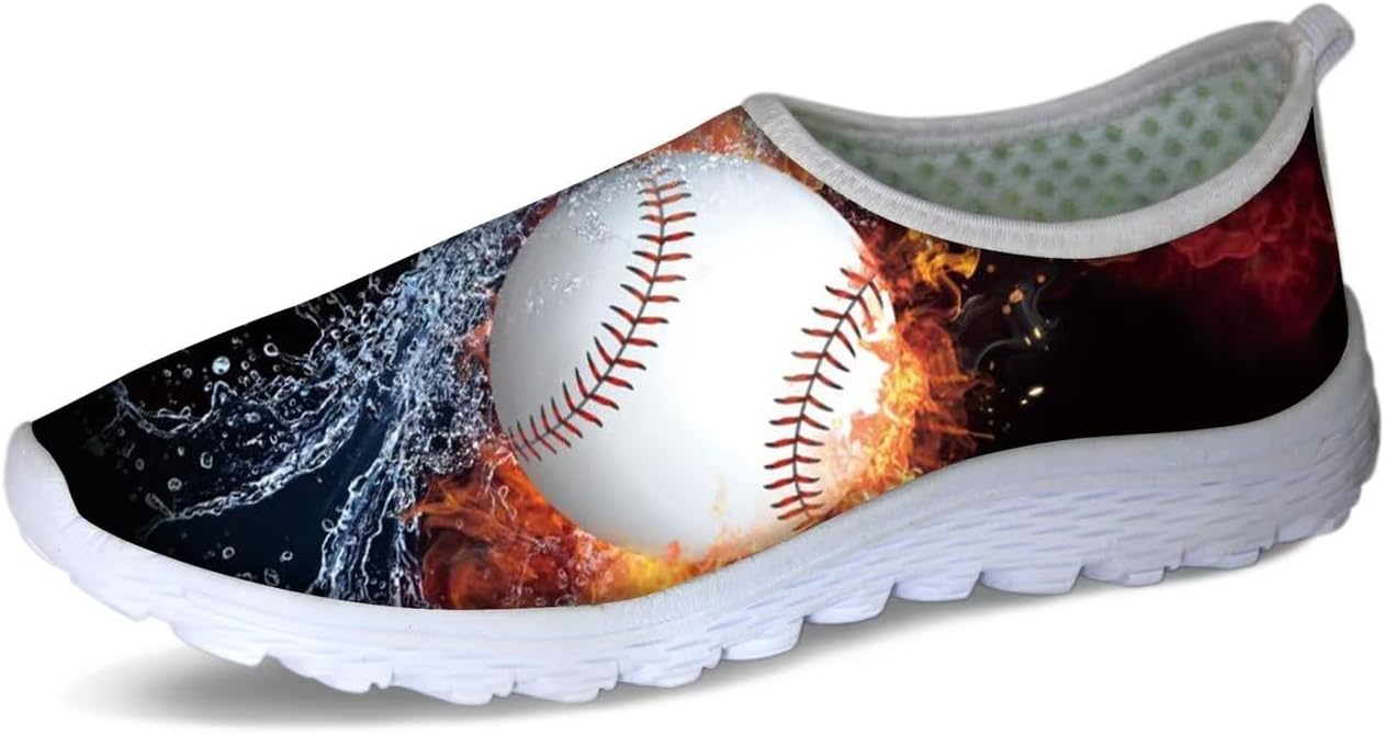 

Кроссовки Forchrinse с тропическим ананасовым цветочным принтом, дышащие сетчатые спортивные кроссовки без шнурков для мужчин и женщин, Fire Water Volleyball