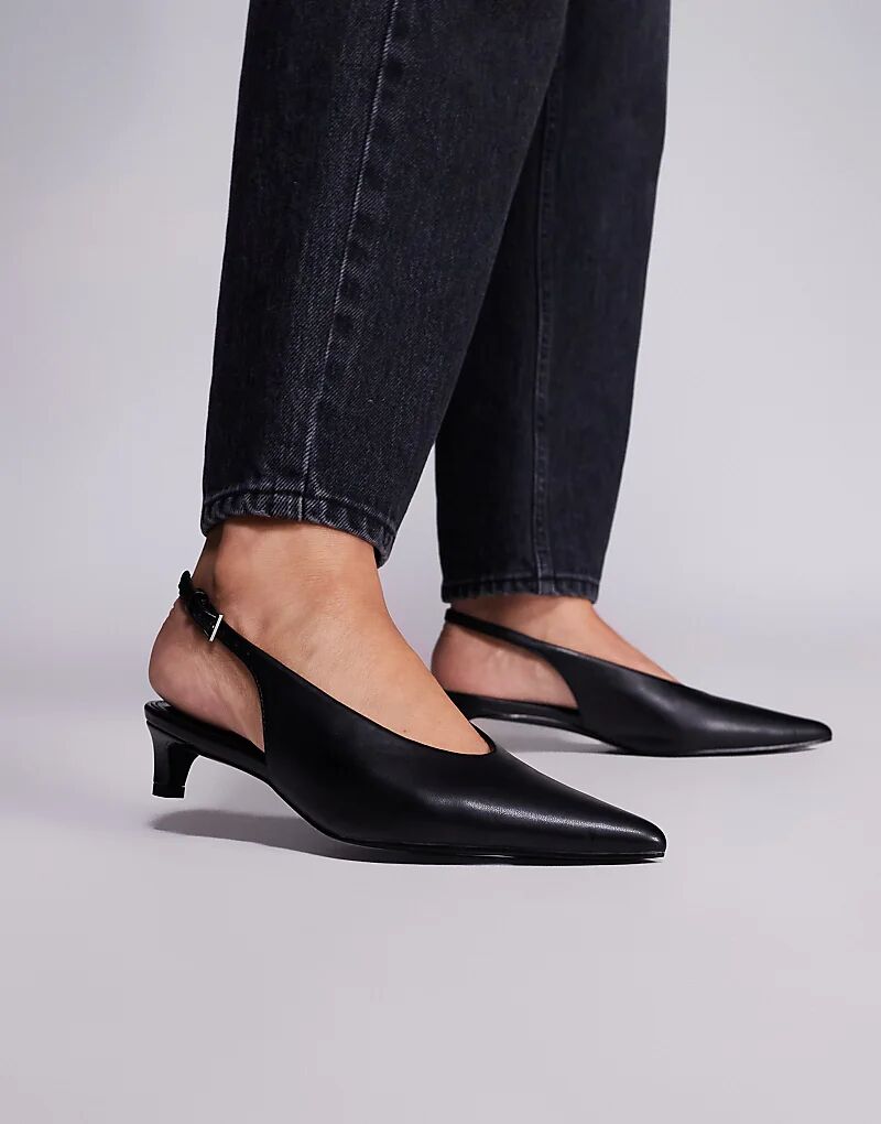Туфли Public Desire Wide Fit Saskia на каблуке-рюмочке черного цвета