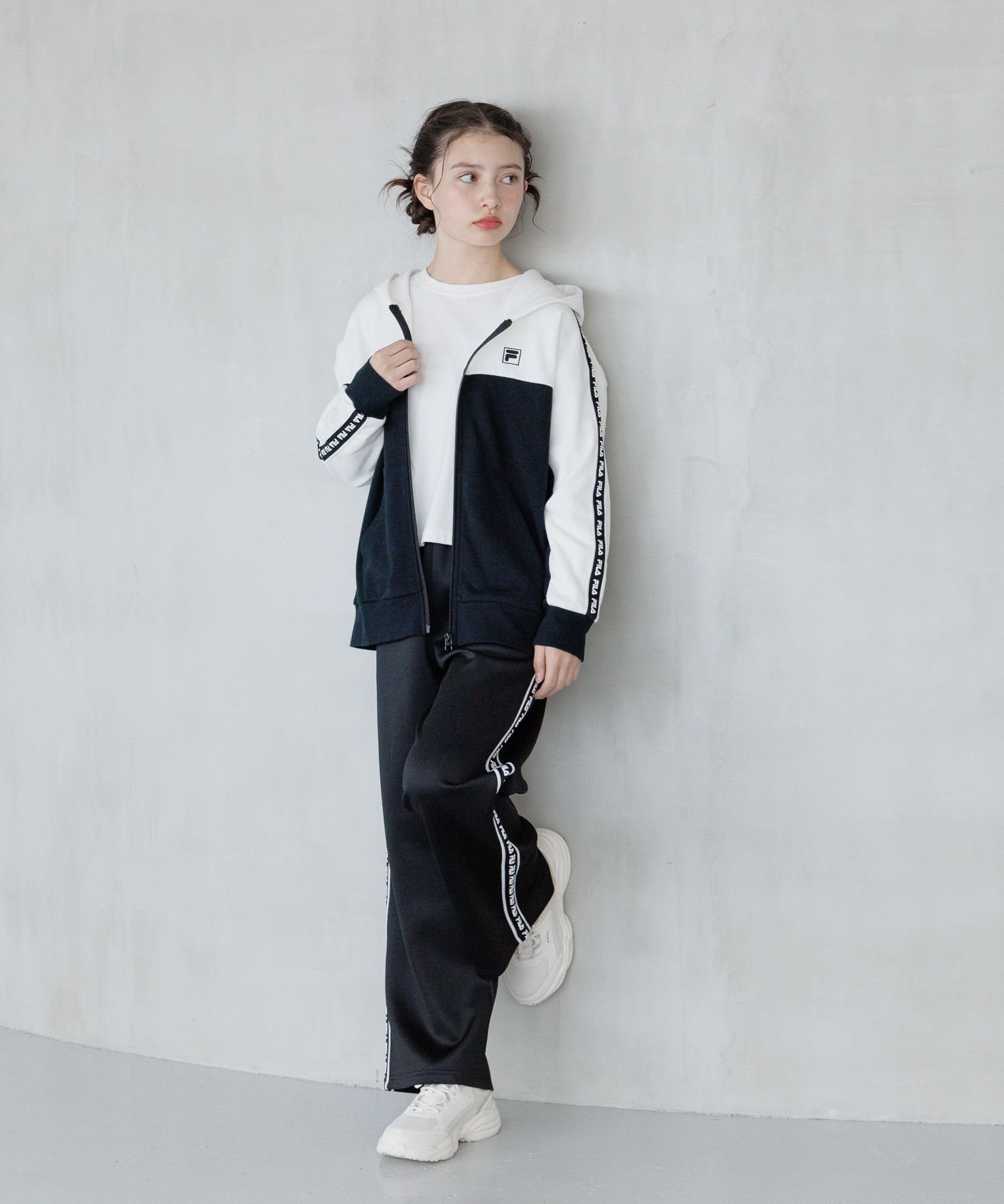 FILA/Коллаборация, толстовка на молнии/Детская/252058 GLOBAL WORK, Black 09 — фото 2