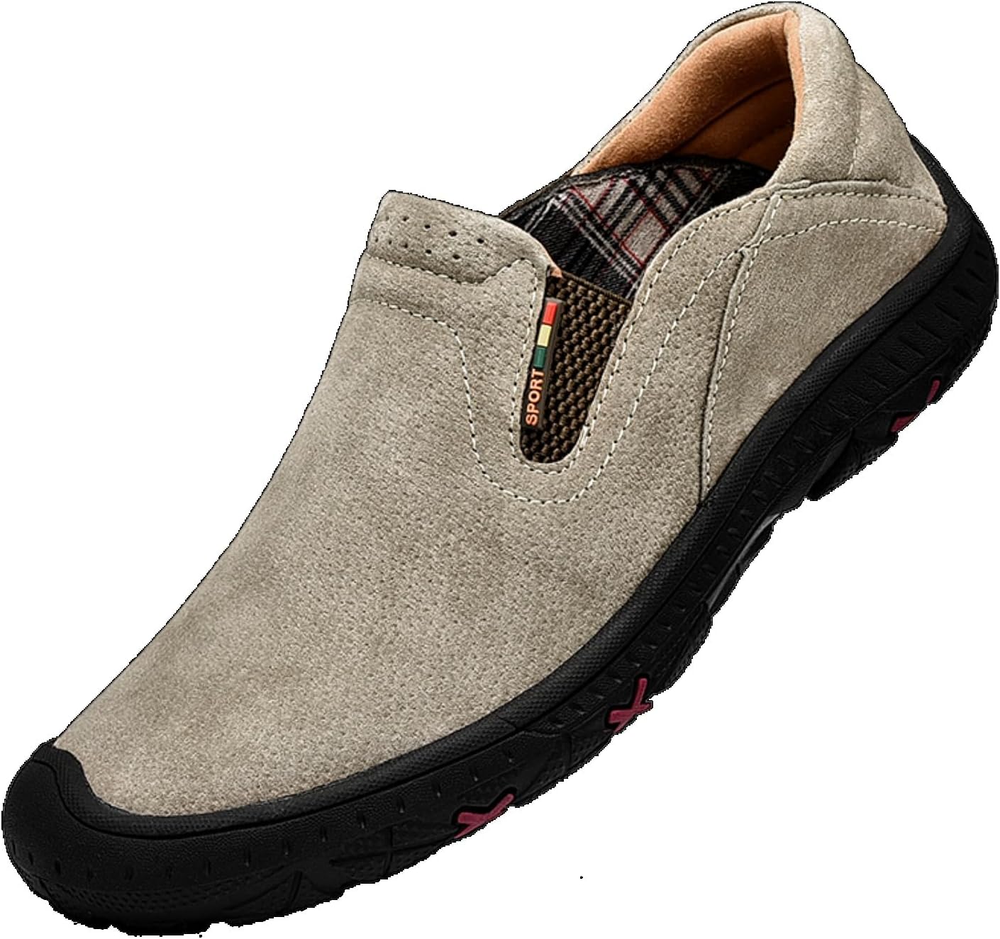 

Мужские повседневные кожаные лоферы, дышащие, без шнурков, модные лоферы, удобные низкие кроссовки для прогулок и походов на открытом воздухе Sonlleivoo, хаки