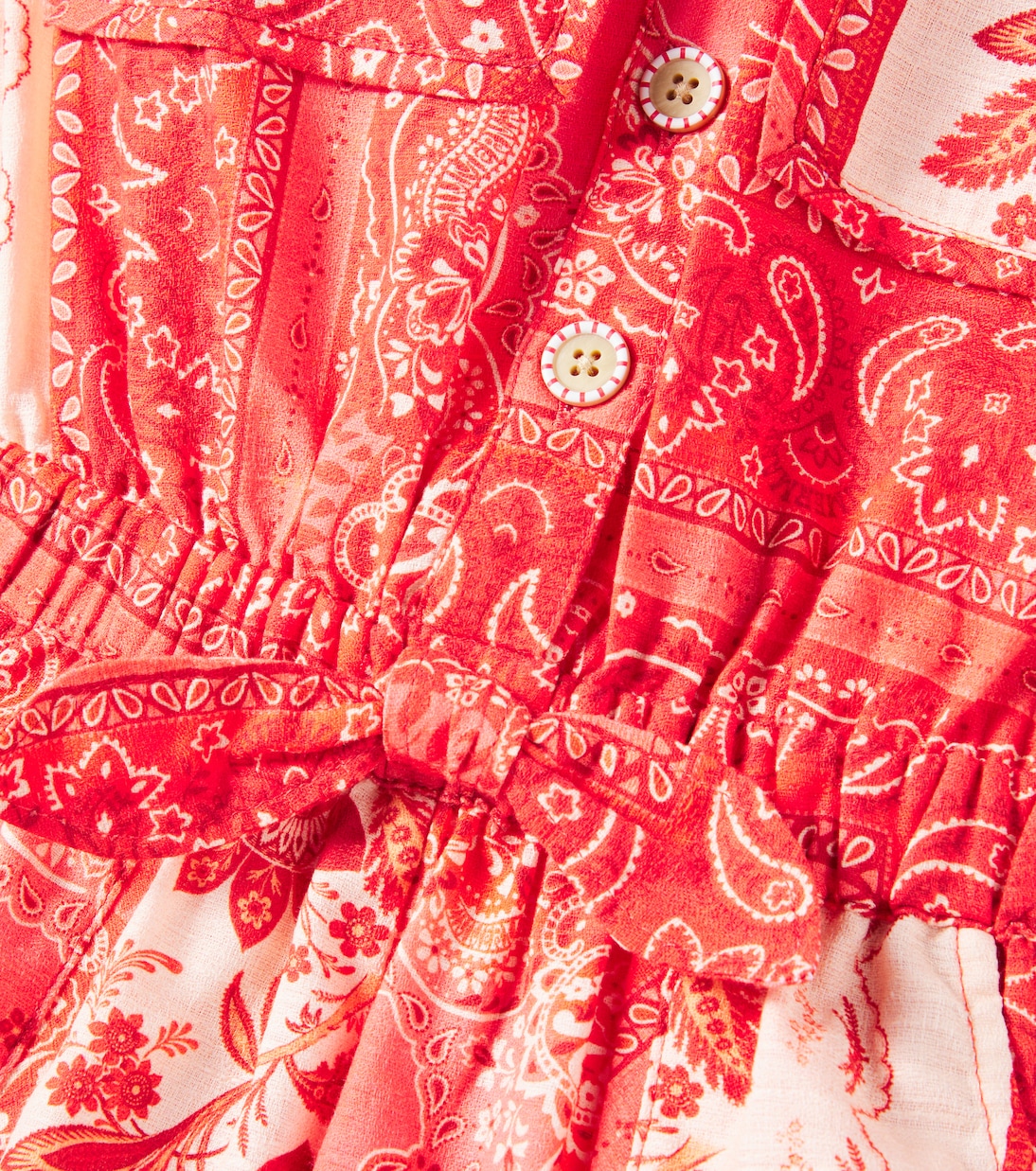 Трикотажный комбинезон с узором пейсли Tutina Zimmermann Kids, Red Bandana — фото 3