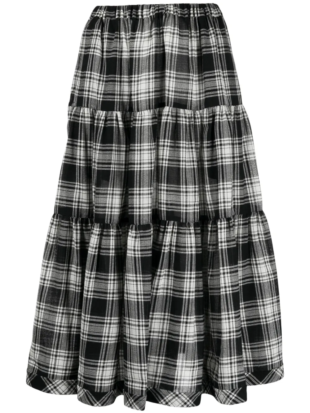 

Юбка миди в клетку Comme des Garçons TAO, черный