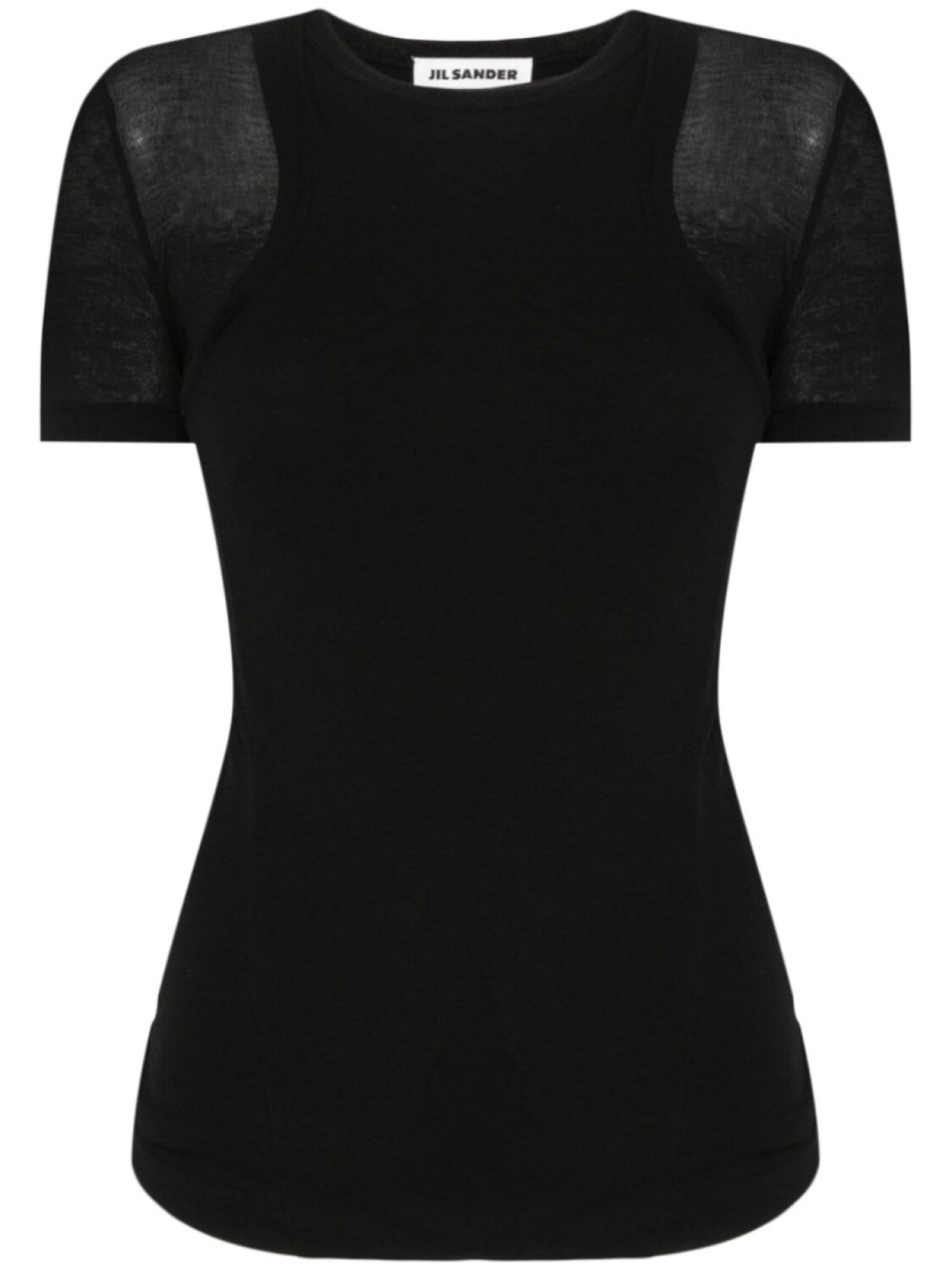 

Футболка из крепа Jil Sander, черный
