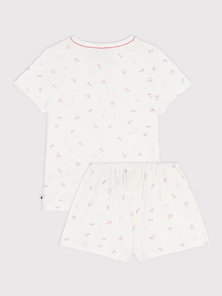 Пижама с цветочным принтом PETIT BATEAU, кремовая — фото 2