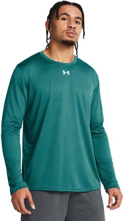 

Футболка Tech Tee LS от Under Armour, Coastal Teal-White, Белый, Футболка Tech Tee LS от Under Armour, Coastal Teal-White