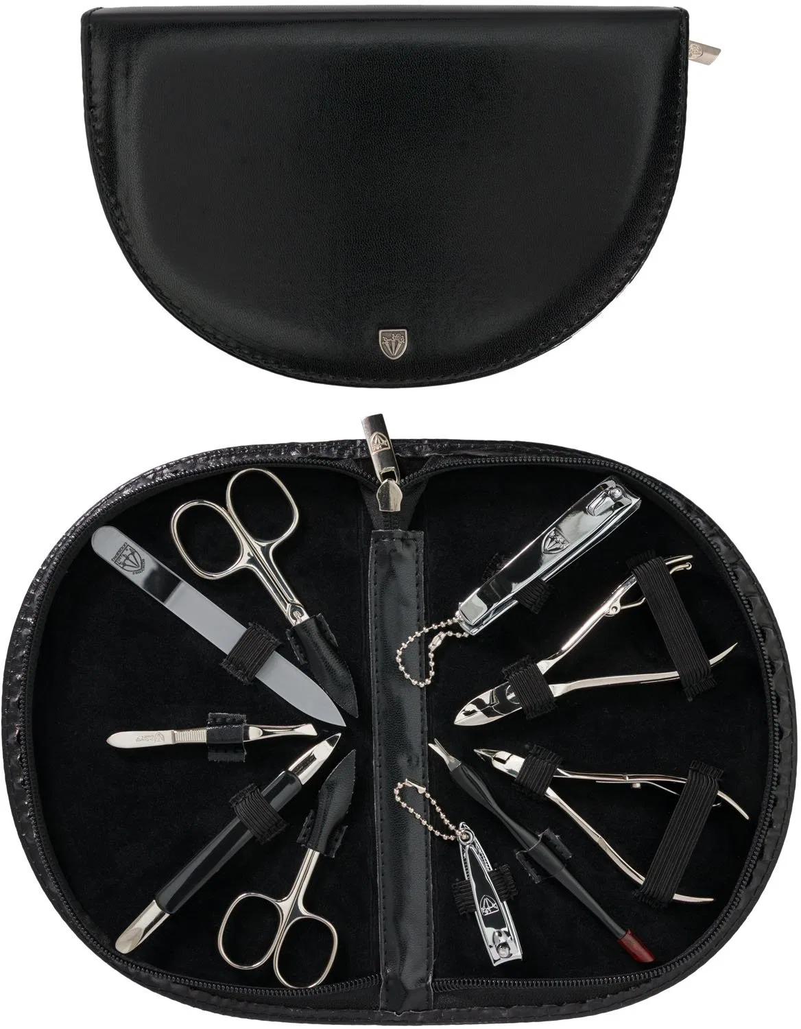 Эксклюзивный маникюрный набор Drei Schwerter 10 предметов, Solingen Drei Schwerter, Black - Faux Leather