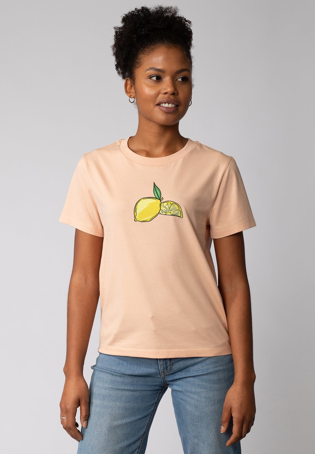 

Футболка с принтом LEMON watapparel, светло-розовый