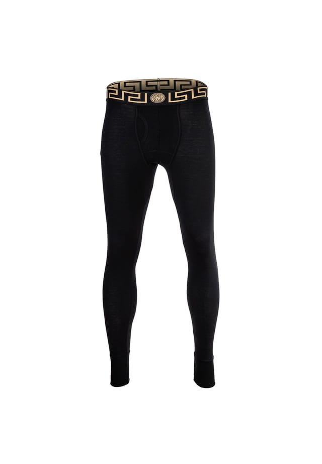 

Длинные трусы - эластичный хлопок Топика с логотипом на поясе однотонные Versace, черный