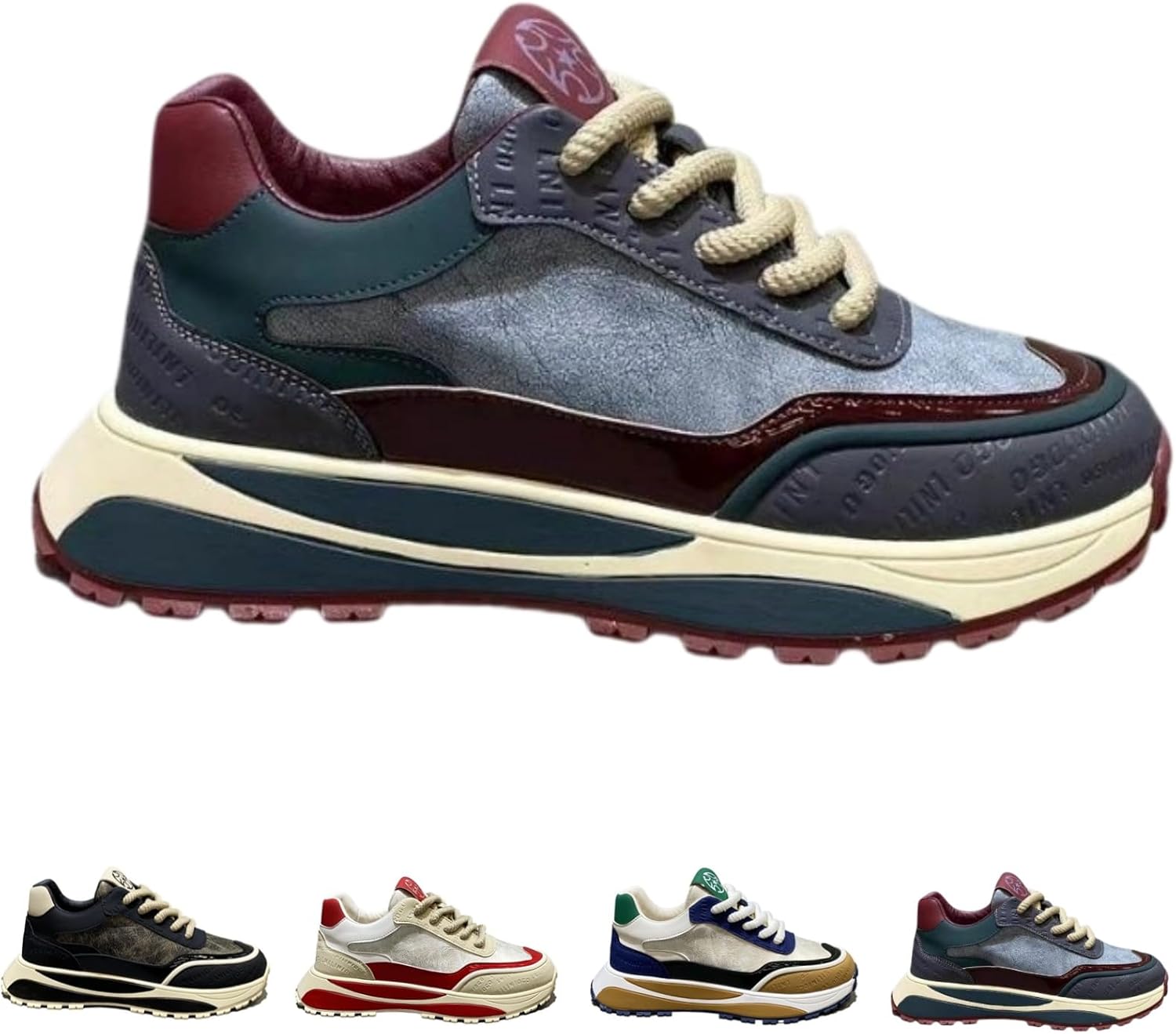 

Мужские ретро-кэжуал кроссовки Fashion Dad Shoes с увеличением роста на 4 см, нескользящие, дышащие, легкие прогулочные кроссовки для повседневной носки Macefil, красный/зеленый