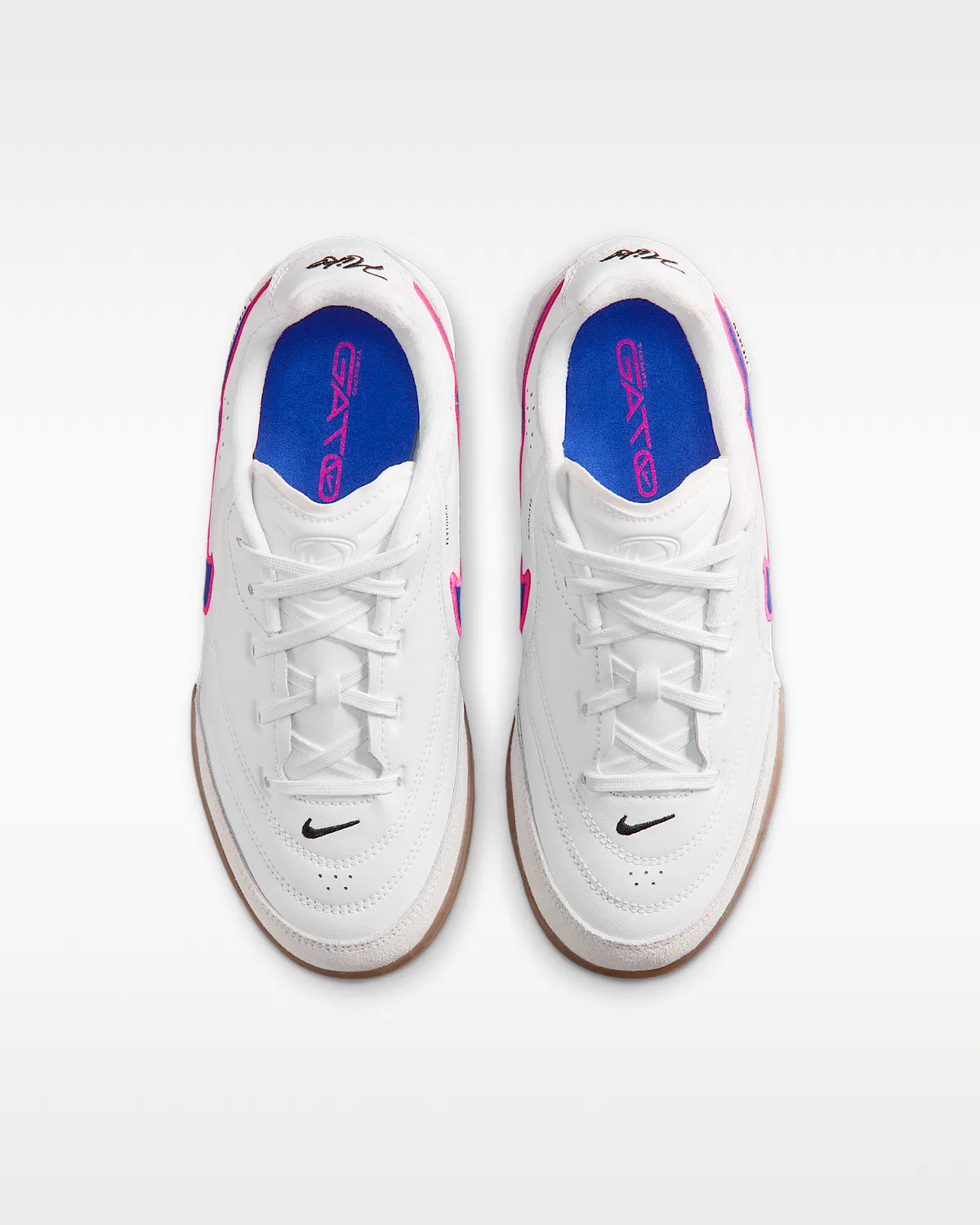 Детские кроссовки для зала Nike Jr. Tiempo Streetgato, White/Pink Blast/Racer Blue — фото 4