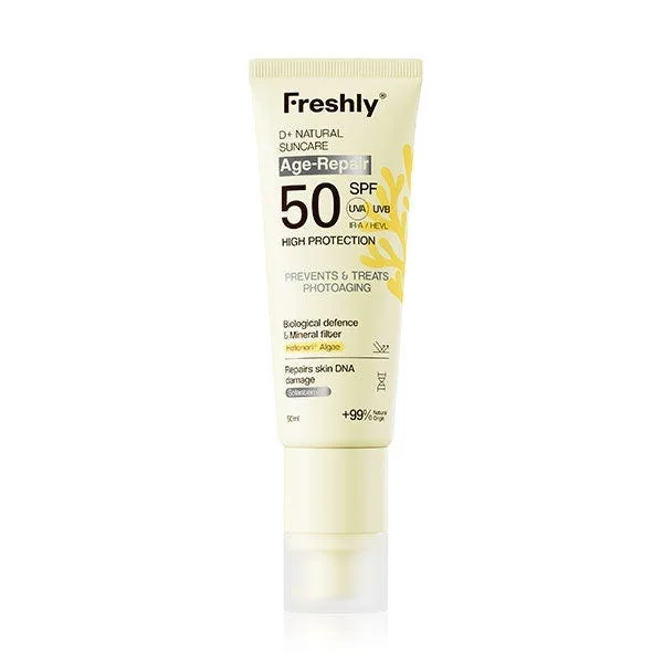 D+ Натуральный солнцезащитный крем для омоложения кожи SPF50 50 мл FRESHLY COSMETICS