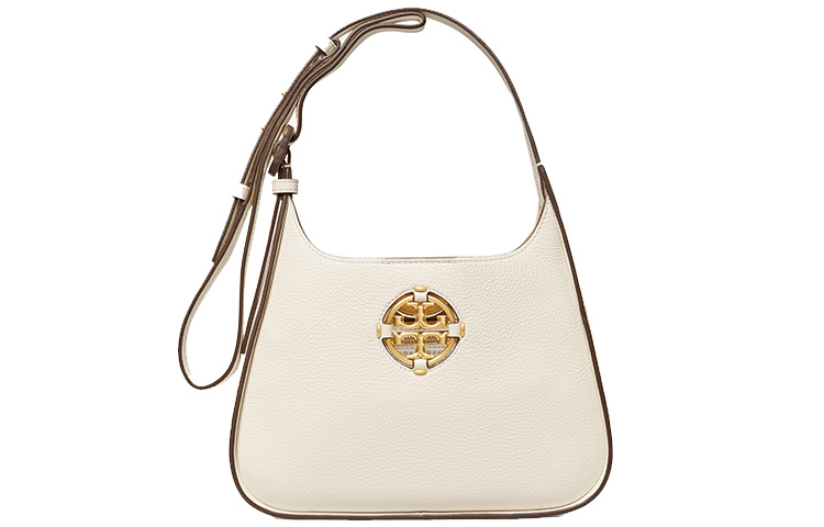 

TORY BURCH Сумка Miller из кожи и замши, сумка-мессенджер, сумка через плечо, женская сумка Trumpets цвета слоновой кости и белого цвета
