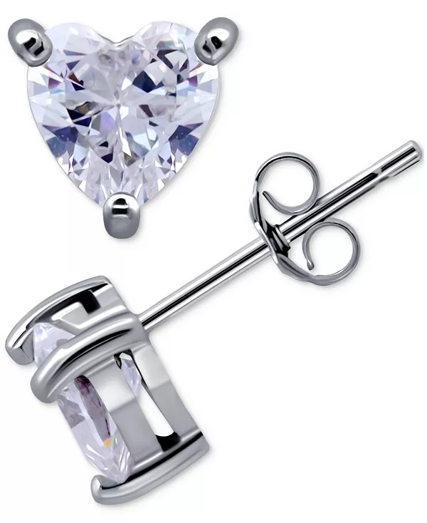 

Серьги-Гвоздики в форме сердца с кубическим цирконием, созданные для Macy's Giani Bernini, silver