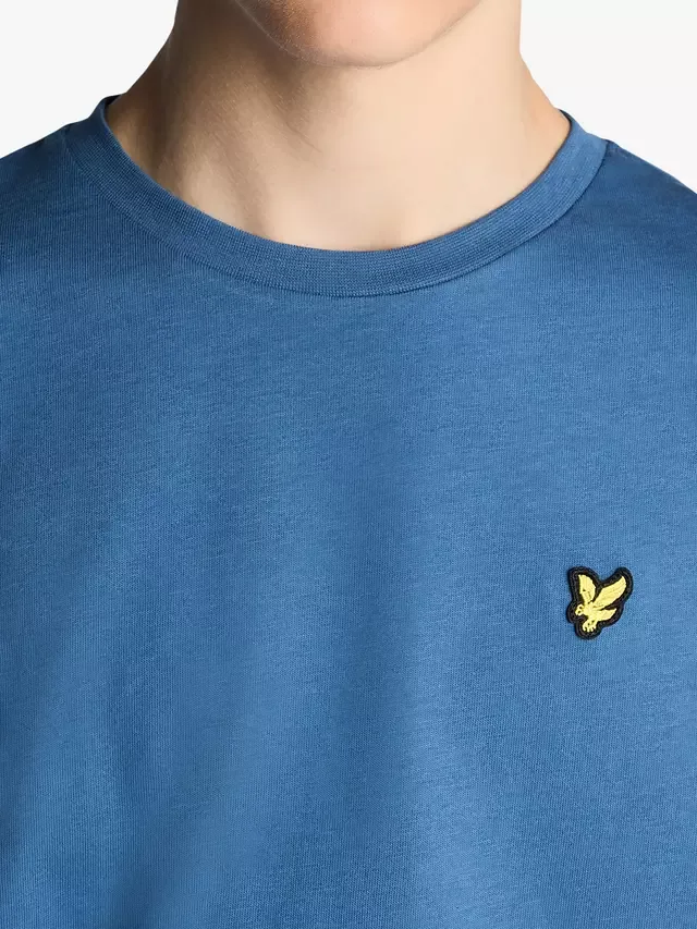 Детская однотонная футболка, темно-васильковый цвет Lyle & Scott — фото 4