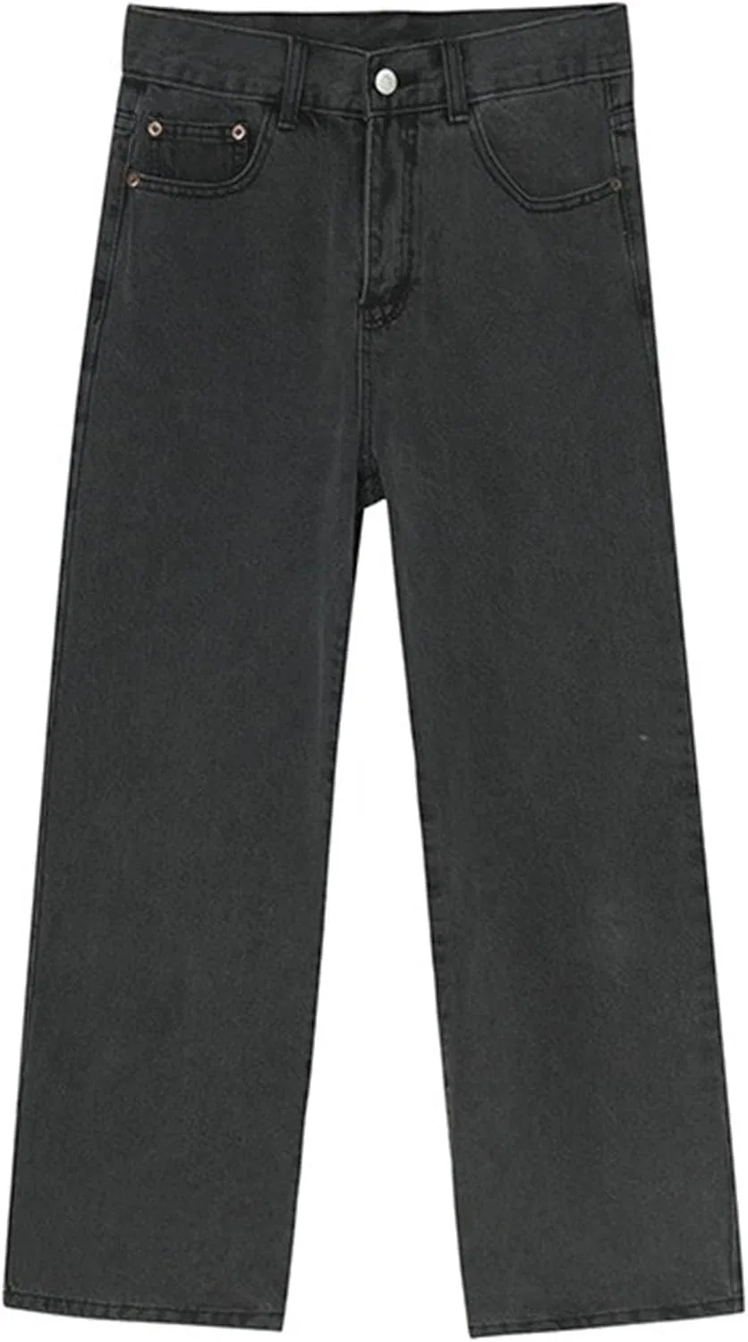 Джинсы прямого кроя, Men's Classic Boot Cut Baggy Jeans, серый — фото 4