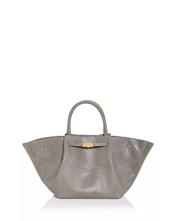 

Сумка-Тоут миди из тисненой кожи "Нью-Йорк". Demellier, серый