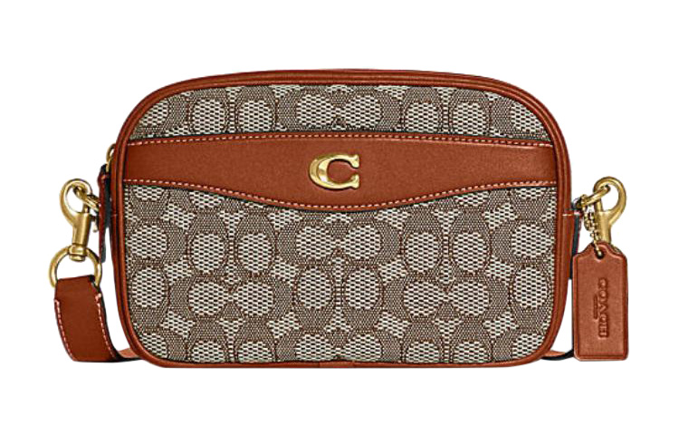 

Камера Ткань С Коровьей Кожей Сумки Для Камеры Плечевая Сумка Через Плечо Средний Размер Женская Коричневая COACH