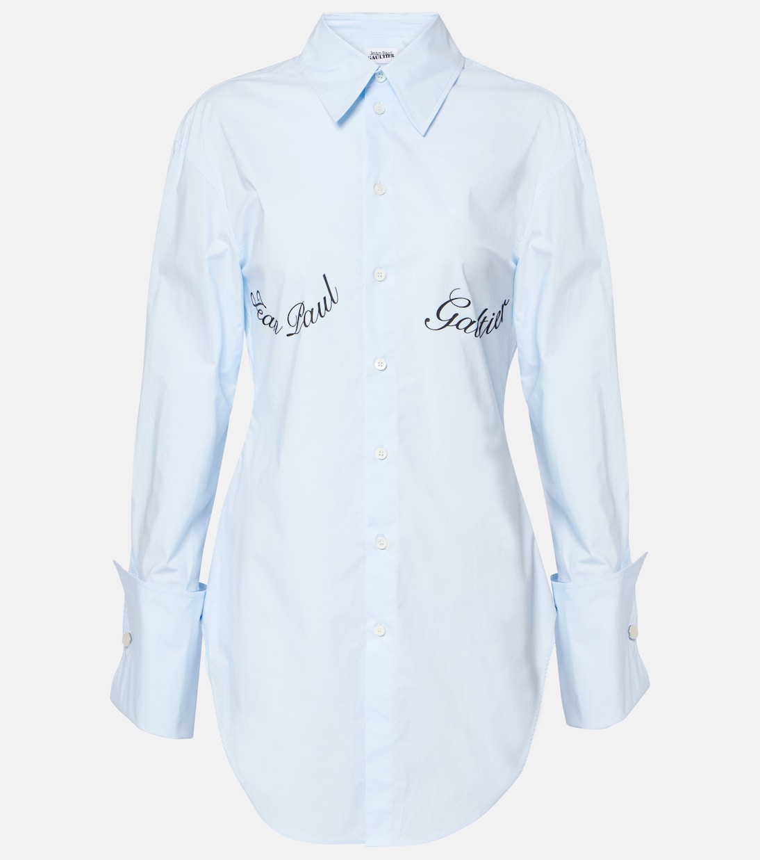 

Рубашка из хлопкового поплина с логотипом Jean Paul Gaultier, Baby Blue