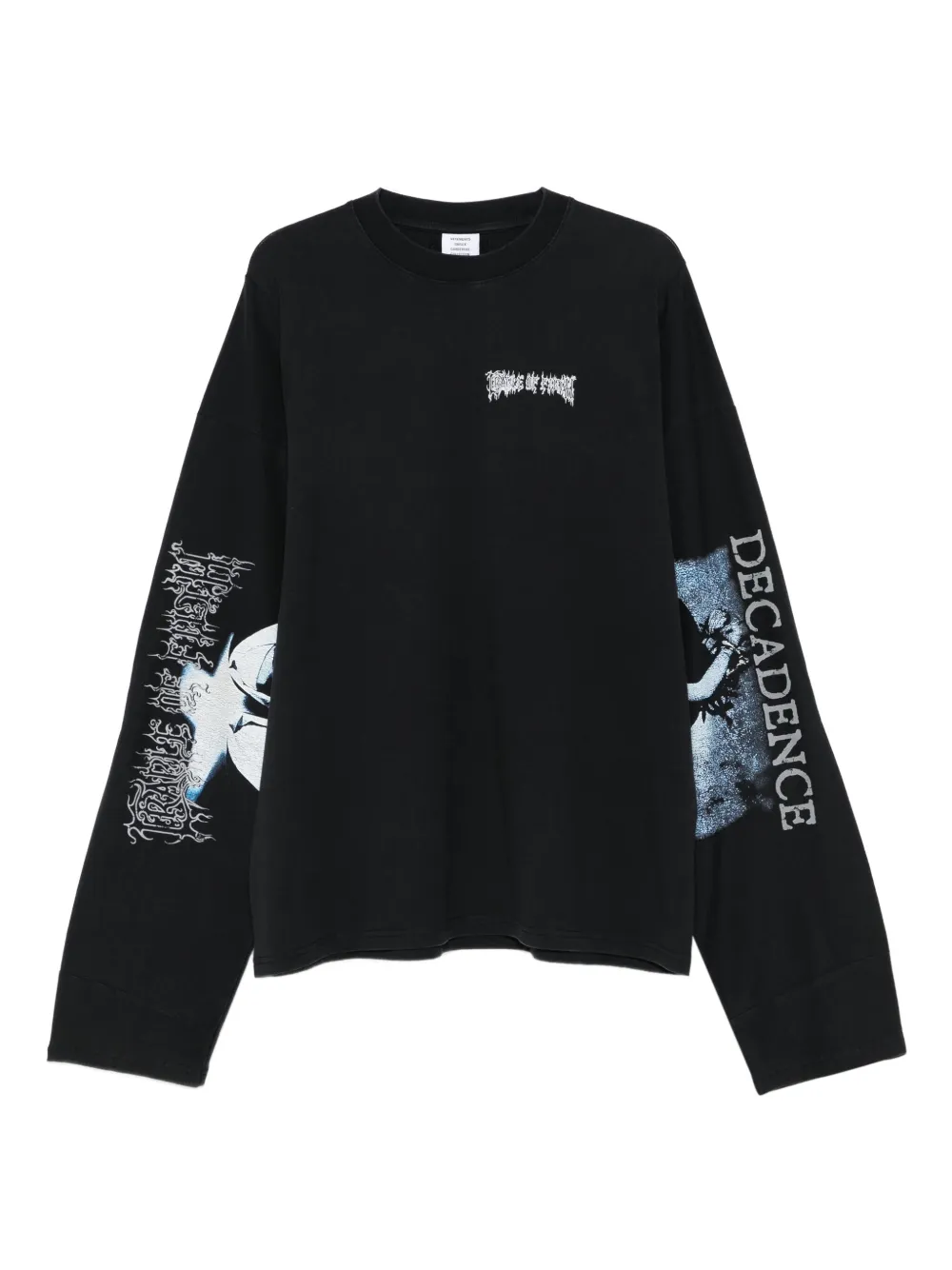 

Футболка с длинными рукавами и графическим принтом VETEMENTS, черный