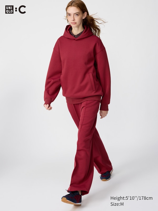 

Прямые брюки из футера (удлиненные) Uniqlo, 17 red