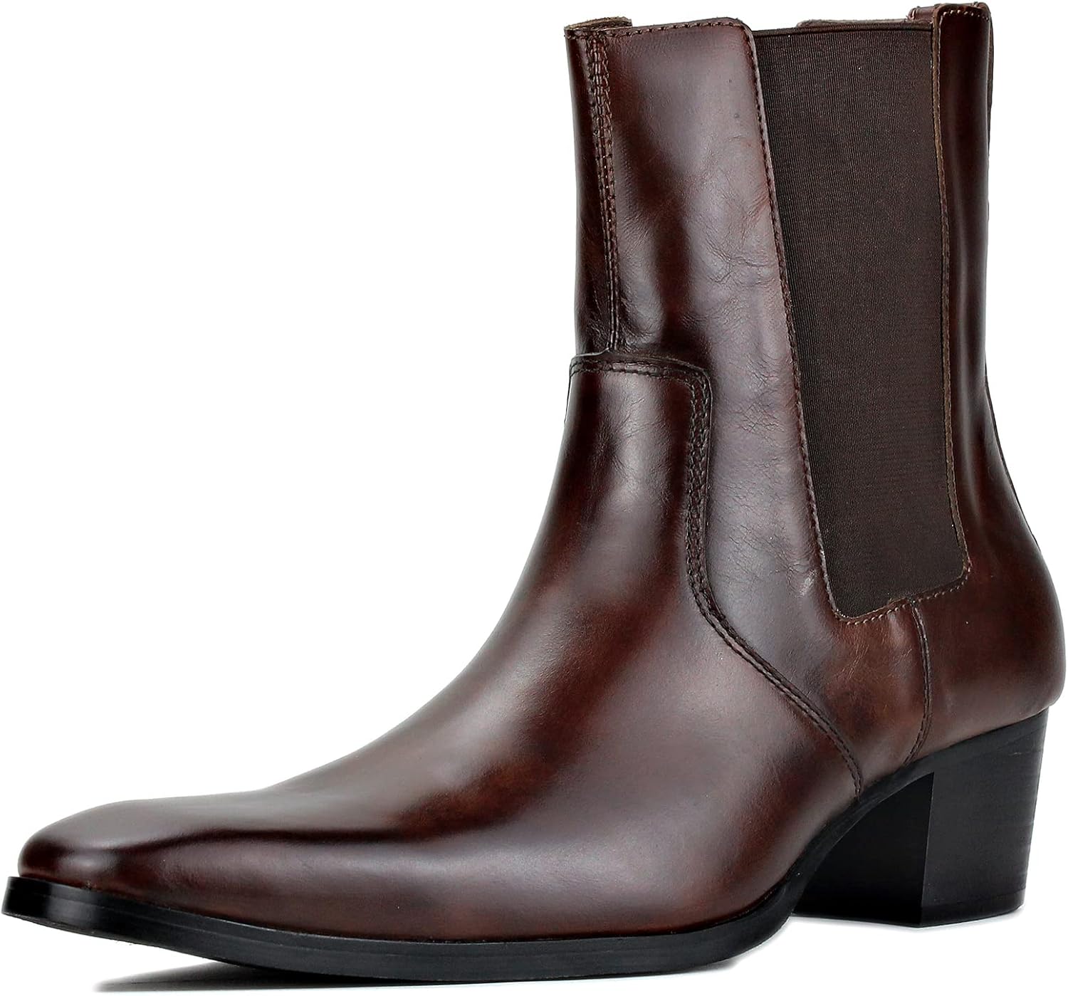 

Мужские ботинки OSSTONE Chelsea на щиколотку, кожаные ботинки Чакка с каблуком, ретро вечерние ботинки JY038-US, Coffee