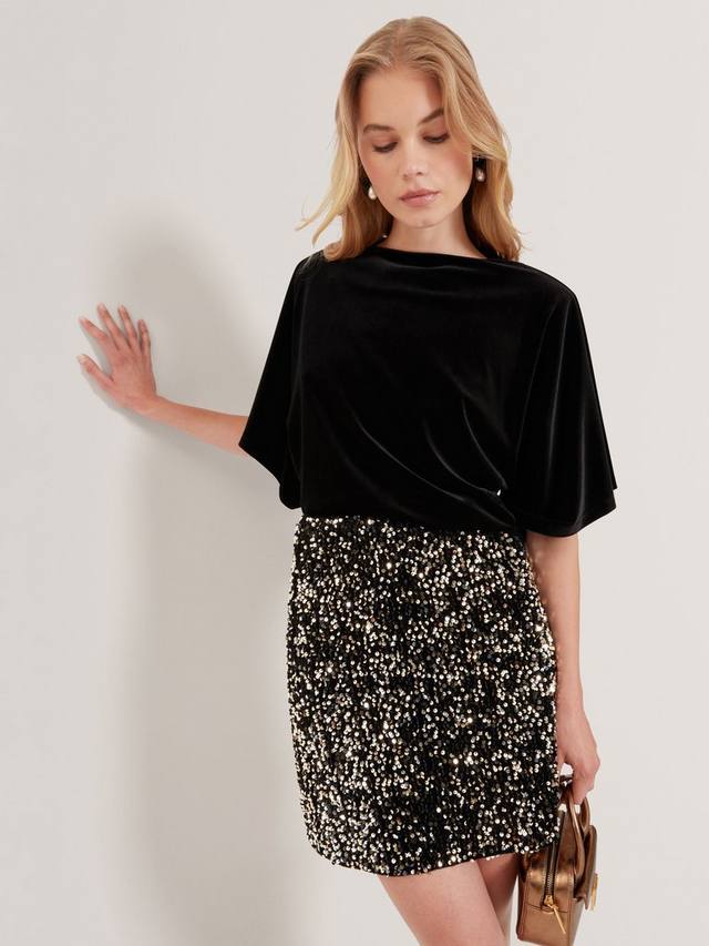 

Kcatt расслабленная блузка с лодочкой из вельвета Ted Baker