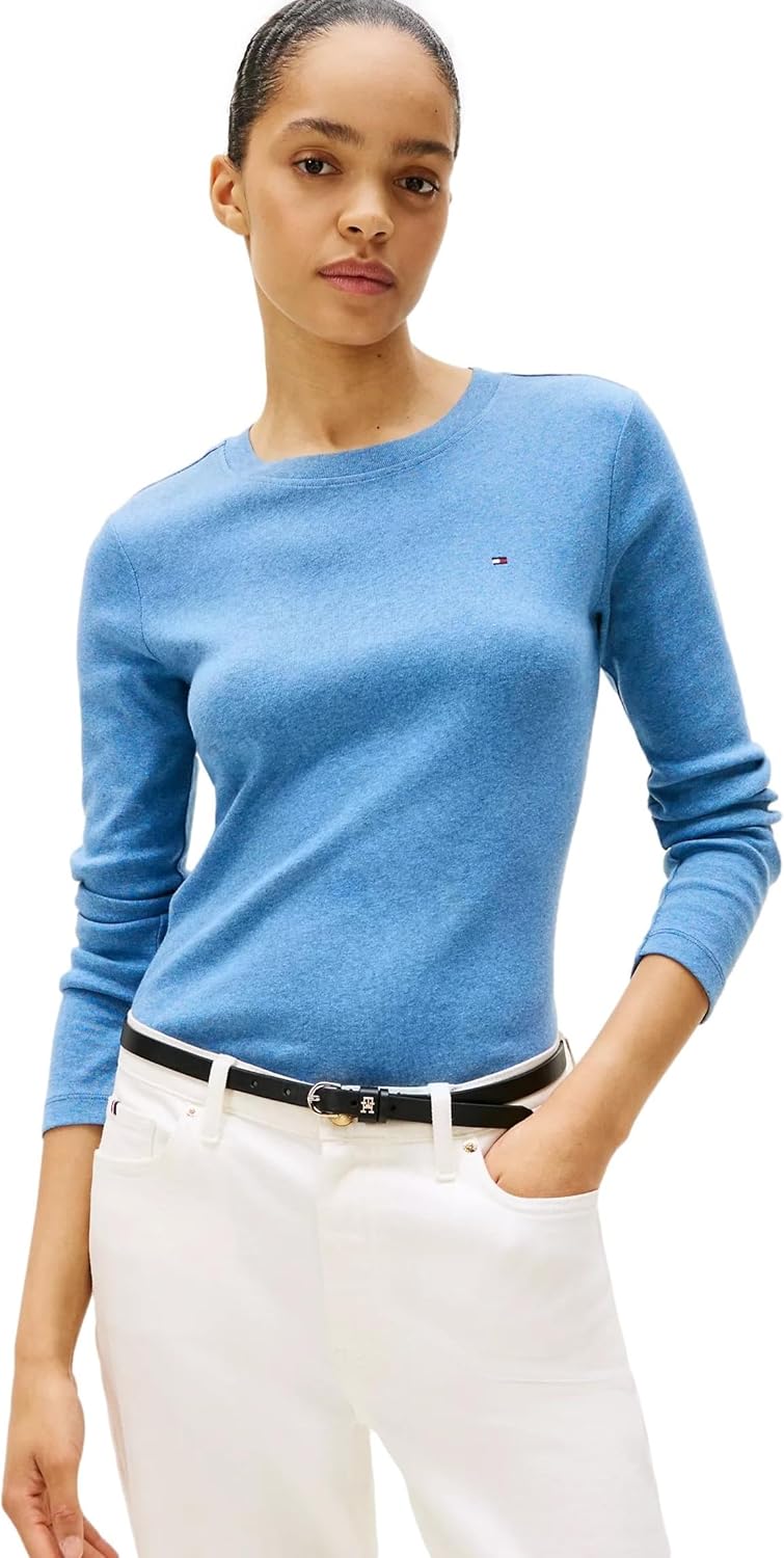 

Женский лонгслив с узором пейсли от Tommy Hilfiger, Fossil Blue Heather