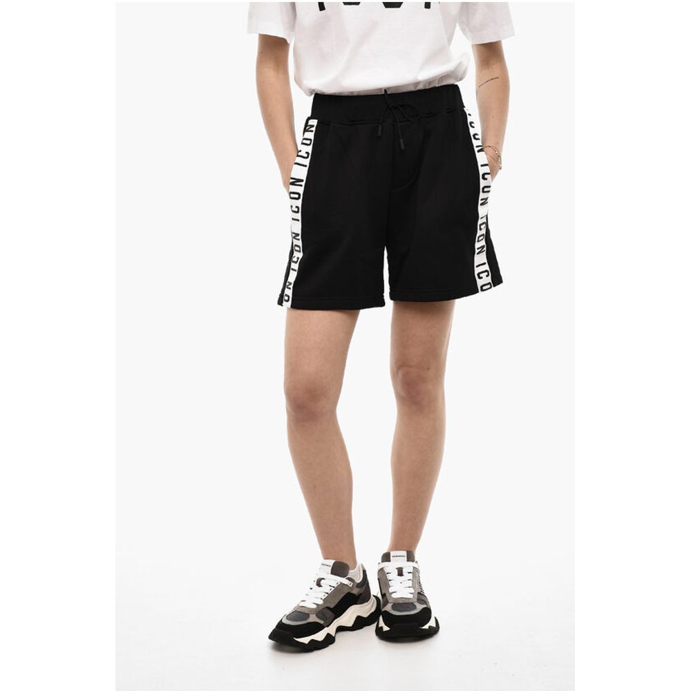 

Шорты ICON из хлопковой смеси с логотипами по бокам Dsquared2, Black