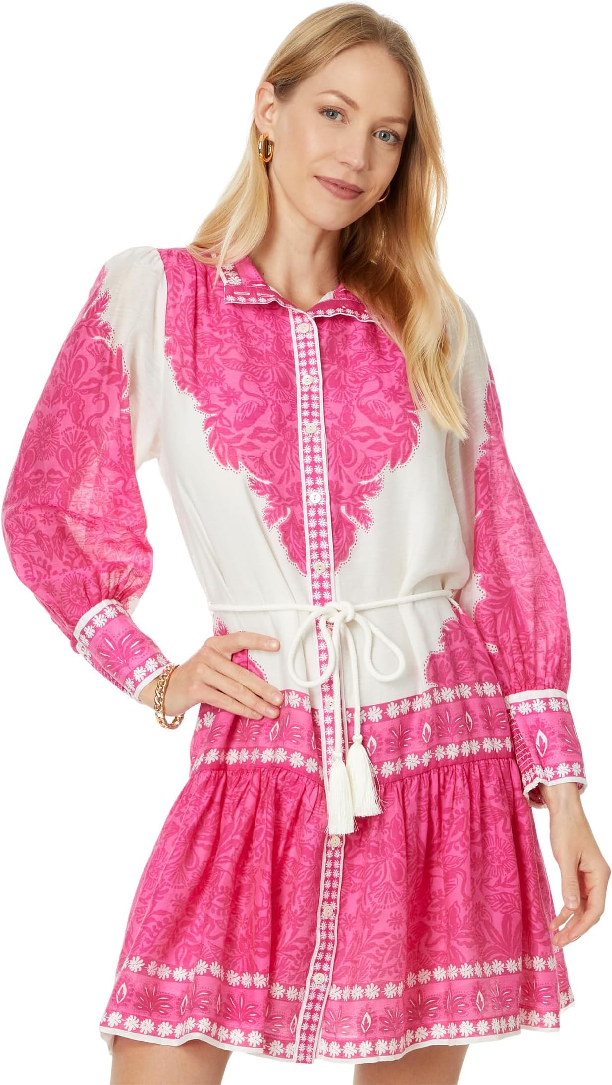 

Платье Lilly Pulitzer Drena Dress, цвет Passion Fruit Pink Jungle Escape Engineered Woven Dress