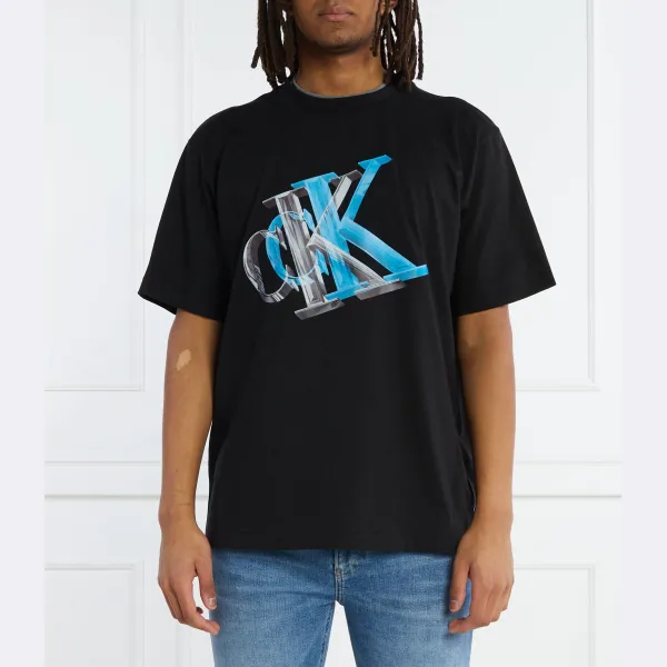

Футболка классического кроя с 3D-монограммой Meta Calvin Klein, черный