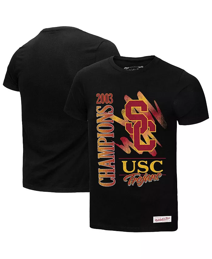 

Мужская черная футболка USC Trojans Retro Brush Mineral Wash Mitchell & Ness