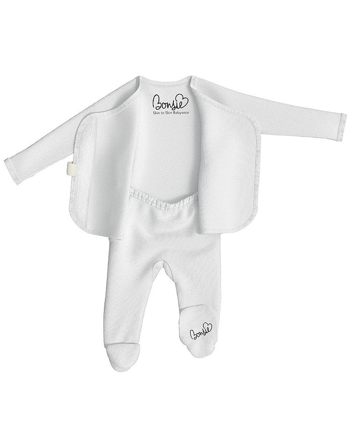 Унисекс комбинезон Bonsie Skin to Skin Footie Bonsie Baby, белый — фото 2