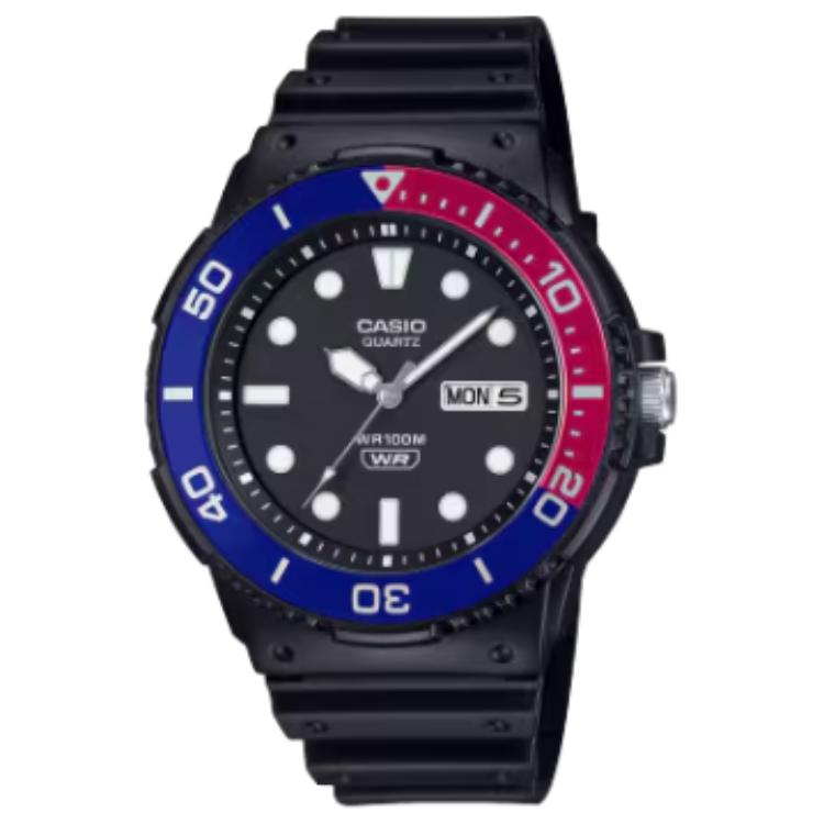 

CASIO Часы Quartz Movement Resin Strap Watch Men's Watch Black Dial, Black Dial