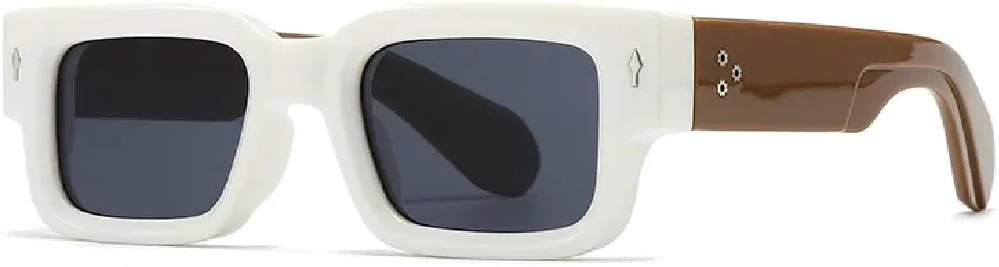 

Солнцезащитные очки с защитой UV400 | Компактная оправа с толстыми краями | Для женщин и мужчин, для занятий спортом на открытом воздухе и вождения DSVIGF, White Grey