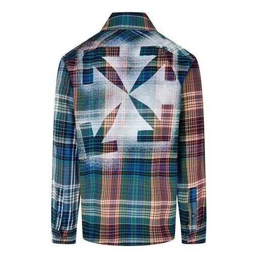 

Рубашка fw20 arrows printing long-sleeved shirt men green Off-White, зеленый