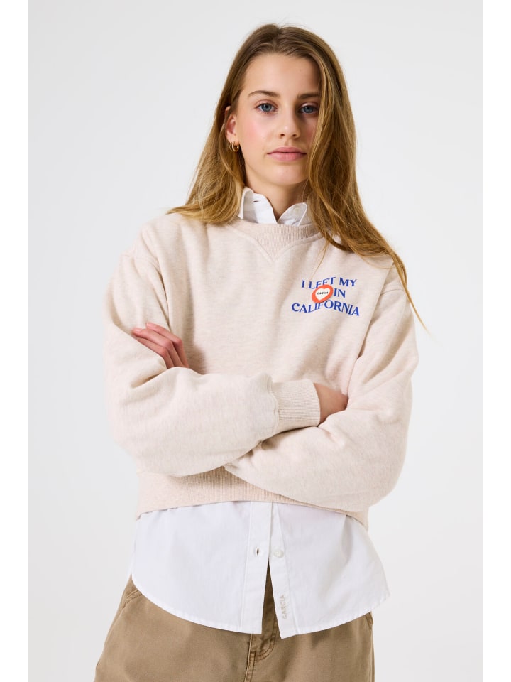 

Укороченная толстовка цвета голубой мелкий Garcia