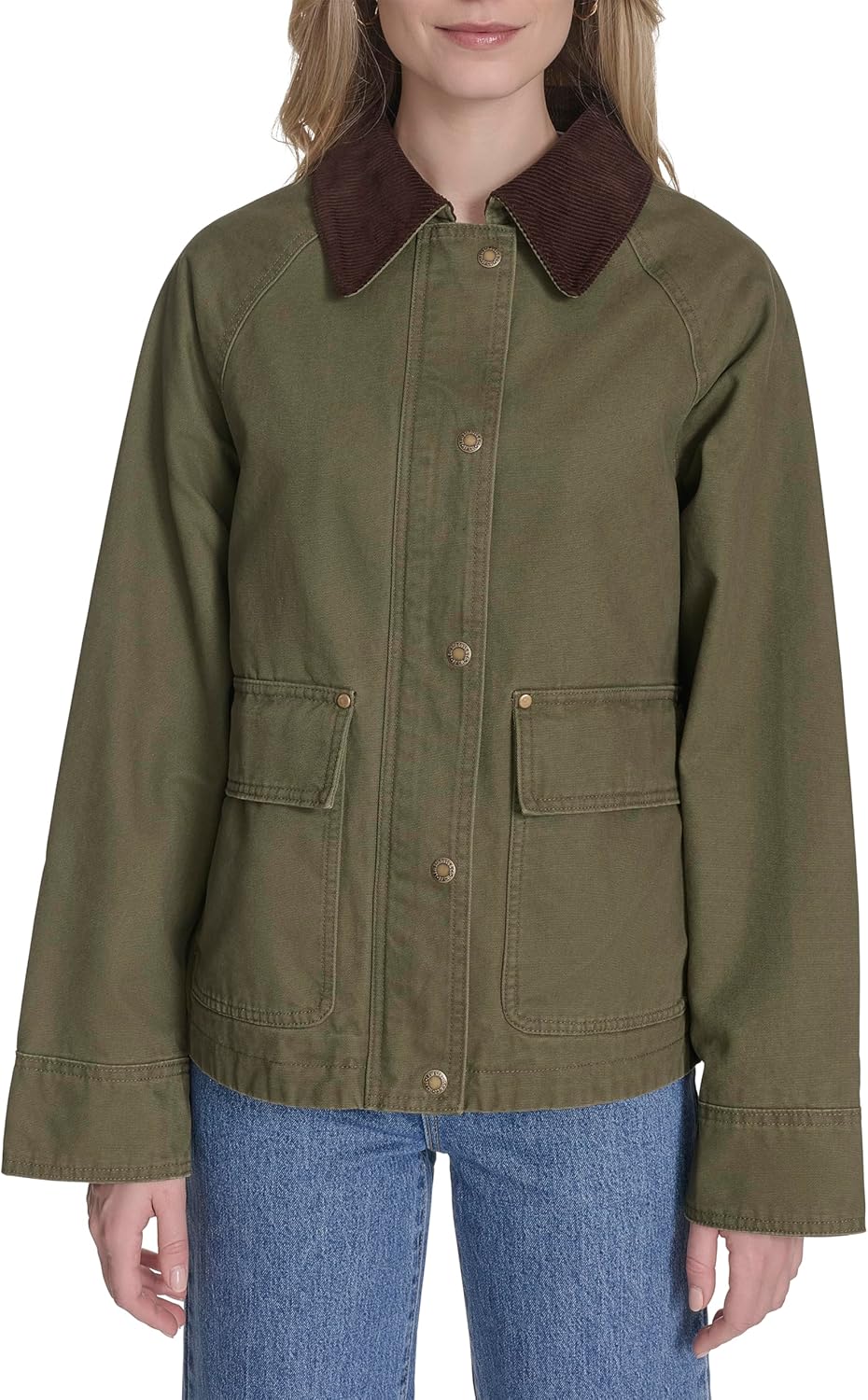 

Levi's Женская короткая хлопковая амбарная куртка, Olive