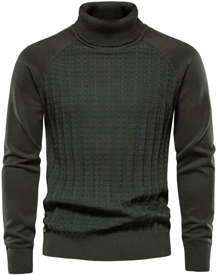 

Мужской свитер SWEPER — осенний однотонный вязаный водолазка, хлопковый, теплый, зимний, повседневный