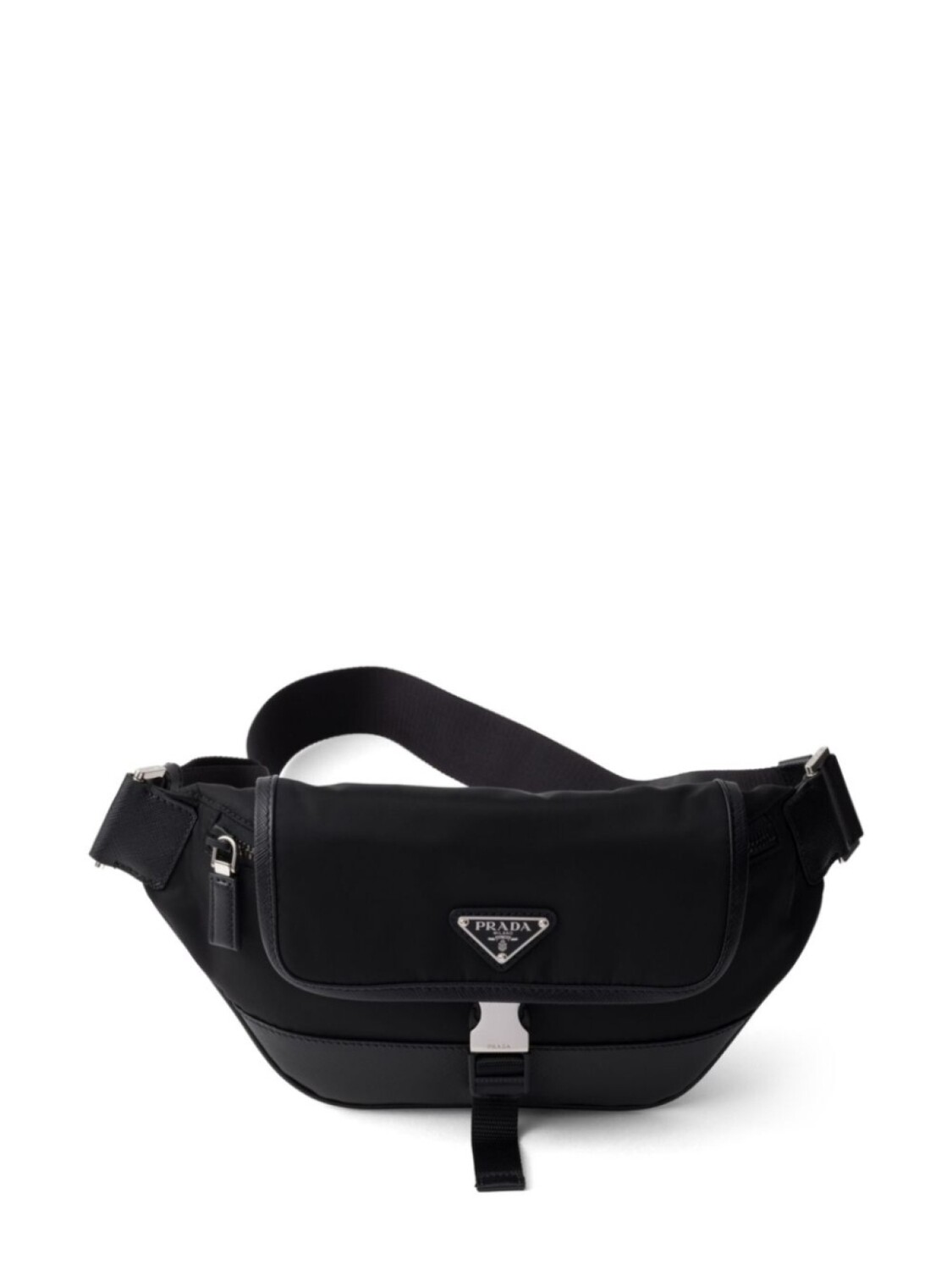 

Поясная сумка Prada с кожаной отделкой, черный